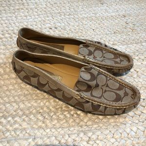 ❌SOLD❌ Coach Logo Monogram Loafers Metallic Trim